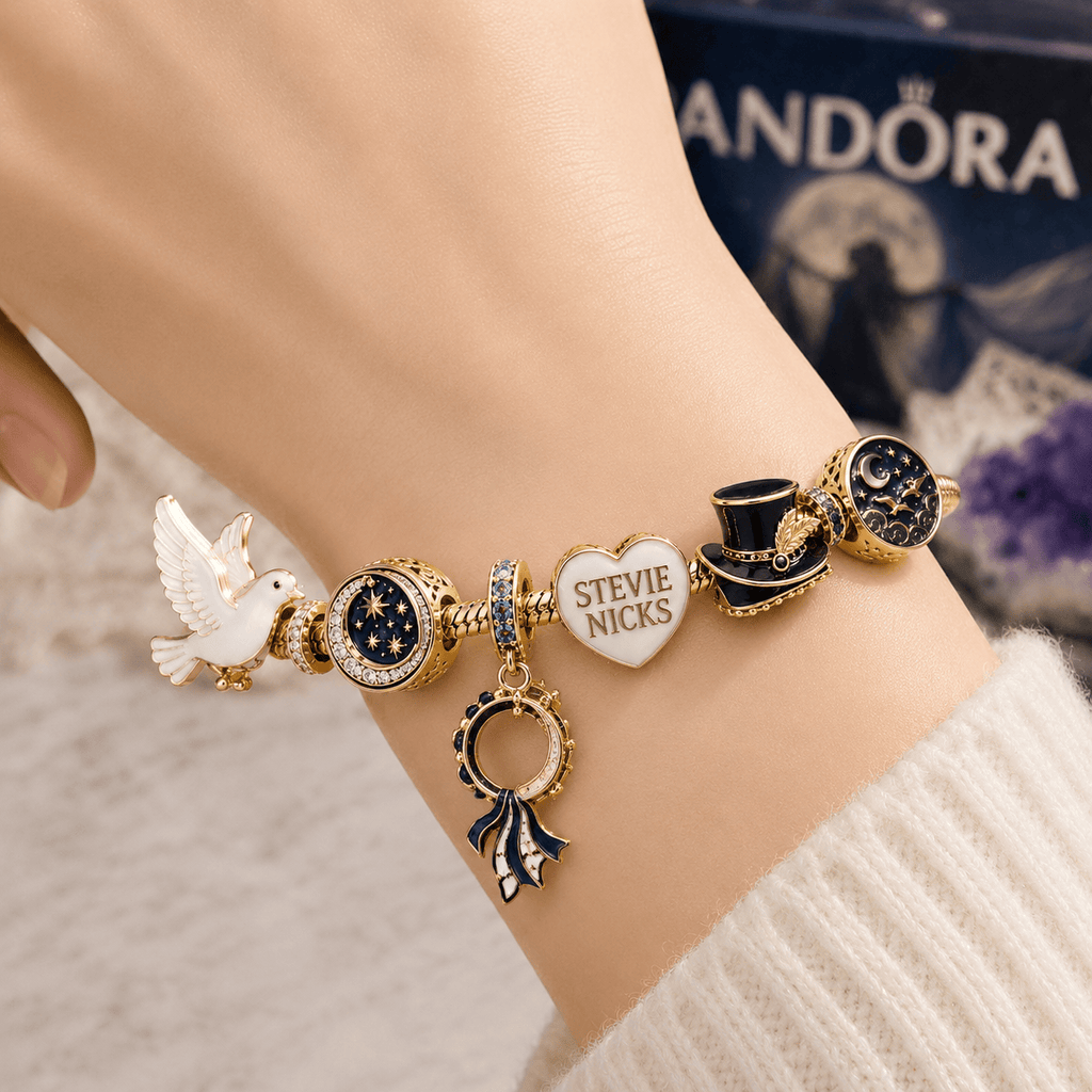 STNK Gold Charm Bracelet Set VTH