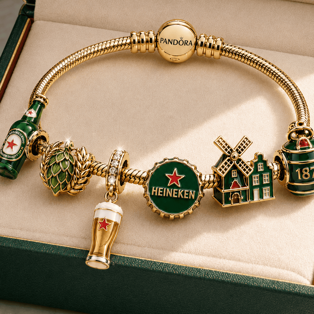 HNK Gold Charm Bracelet Set TMH